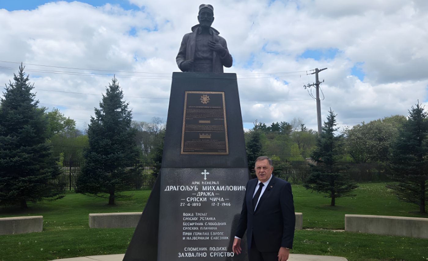 Dodik kod spomenika generalu Mihailoviću: Snažan podsjetnik na savezništvo srpskog i američkog naroda FOTO