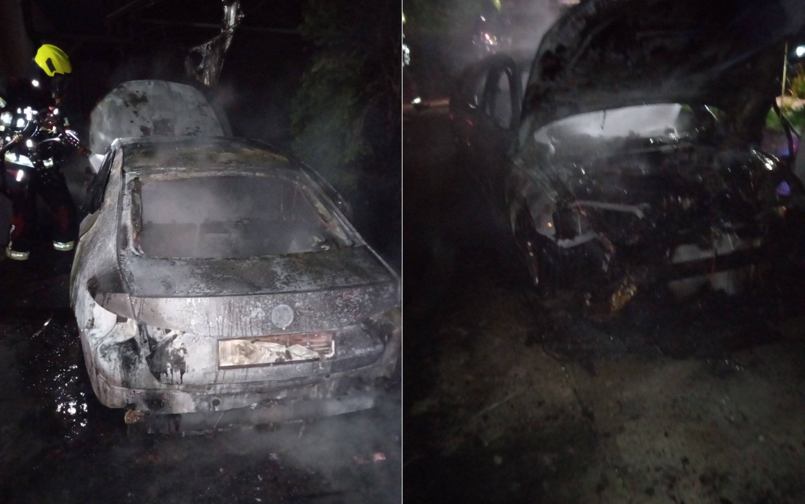 Požar u Banjaluci: Automobil izgorio tik uz kuću, vatrogasci spriječili širenje vatre FOTO