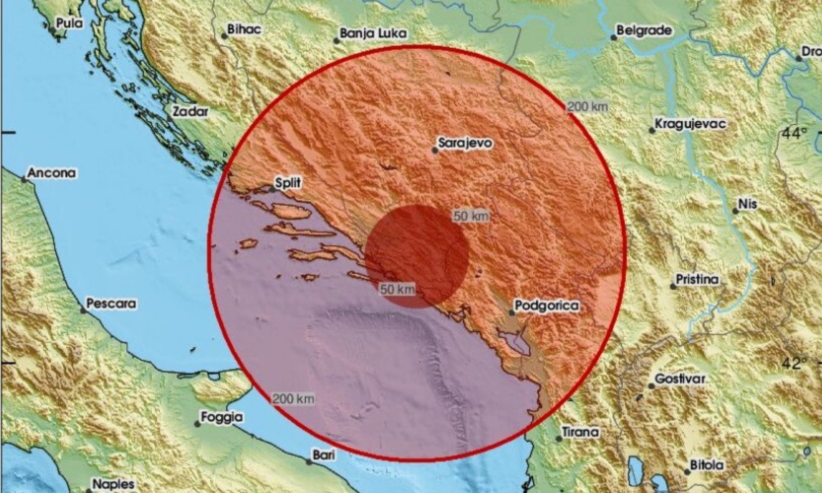 Noćni zemljotres jačine 3.7 stepeni: Epicentar registrovan kod Bileće