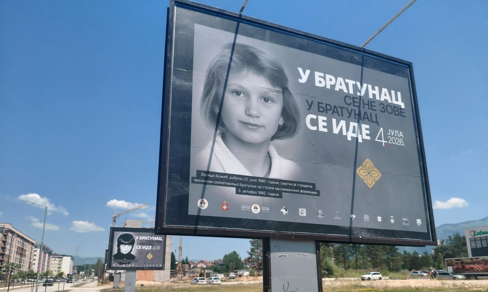 Bilbordi u Istočnom Sarajevu: Poruka pred pomen stradalim Srbima FOTO
