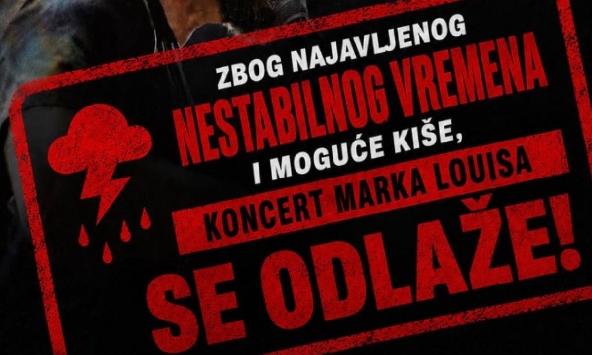 Odložen koncert Louisa! Najavljena kiša napravila problem, čeka se novi datum