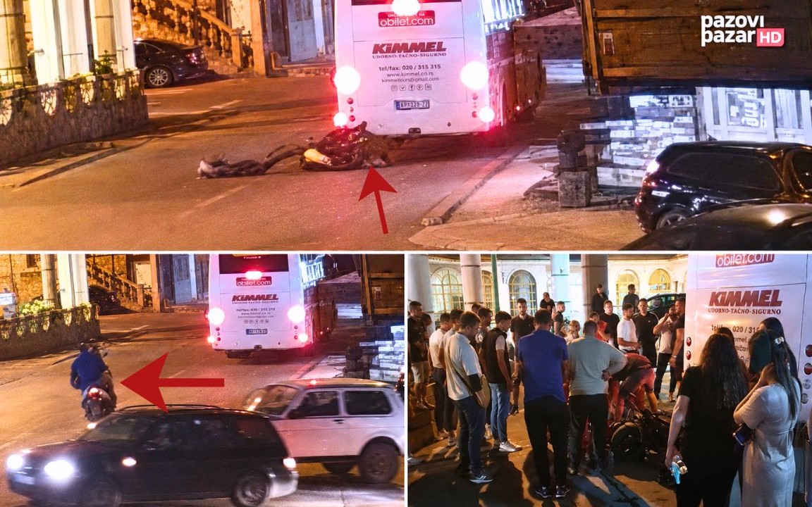 Nisu nosili zaštitne kacige: Maloljetnici se motociklom “zakucali” u autobus VIDEO