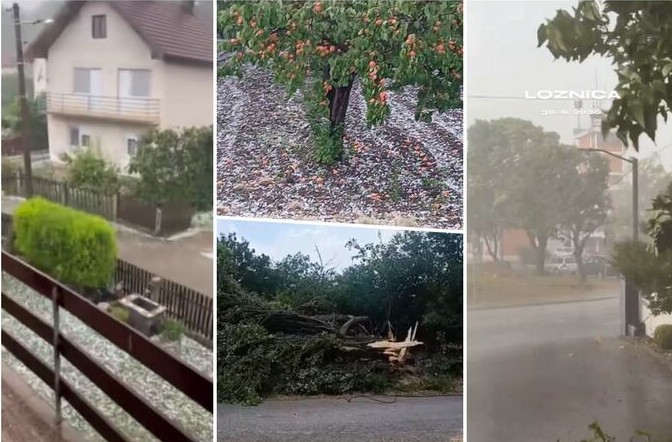 Nevrijeme u Srbiji: U Loznici vjetar nosio limene krovove, Ljuboviju pogodio grad
