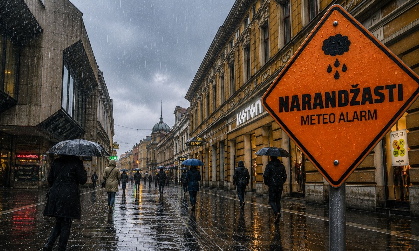 Narandžasto upozorenje zbog nevremena: Mogući pljuskovi, grad i jaki udari vjetra