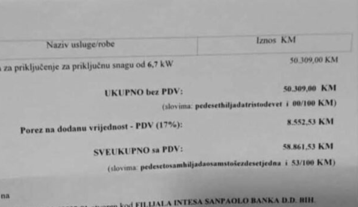Predračun iz BiH izazvao nevjericu: Za priključak struje mu traže 59.000 KM