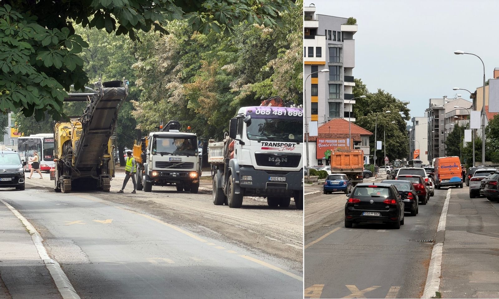 Velike gužve u centru Banjaluke: Počeli radovi u jednoj od najprometnijih ulica FOTO