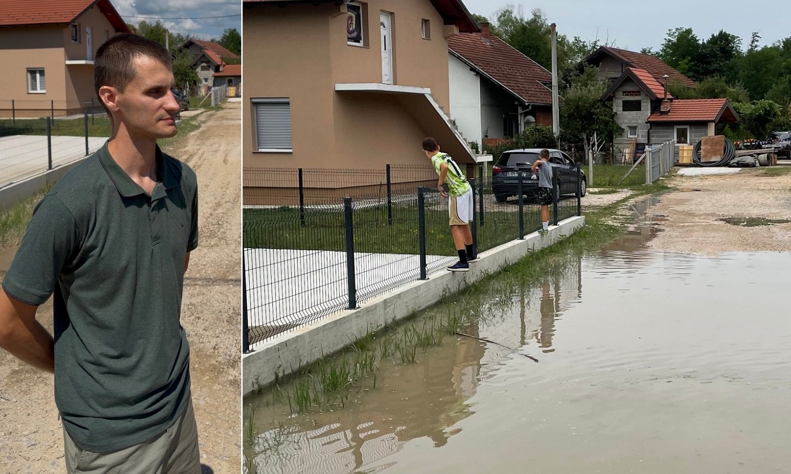 Djeca se hvataju za ogradu da prođu: Voda ulazi u dvorišta u banjalučkom naselju FOTO/VIDEO