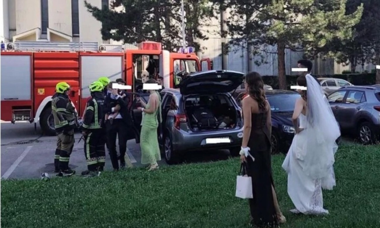 Svadba prekinuta intervencijom: Vatrogasci hitno spasavali dijete iz automobila