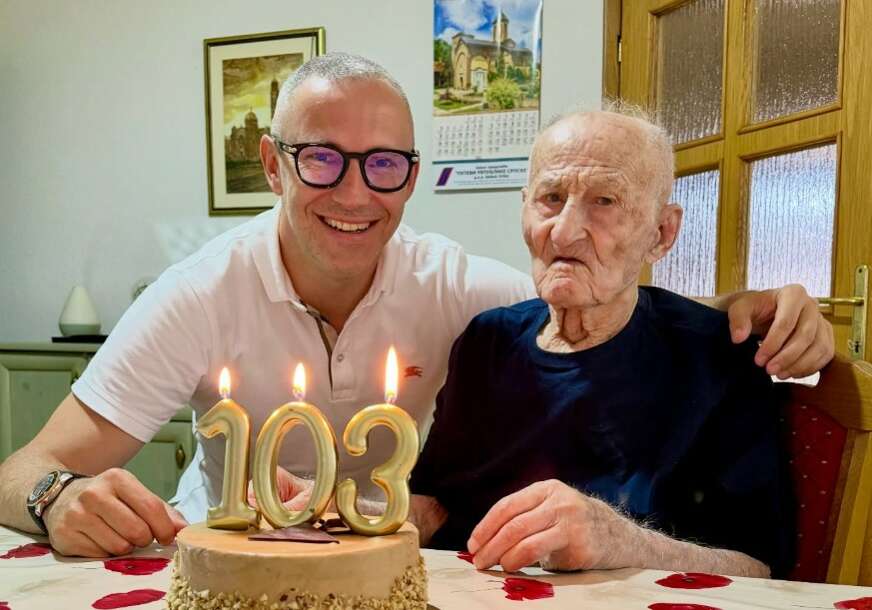 Slavlje u Prnjavoru: Vladimir Jotić iz Gornjih Palačkovaca proslavio 103. rođendan, posjetio ga Tomaš