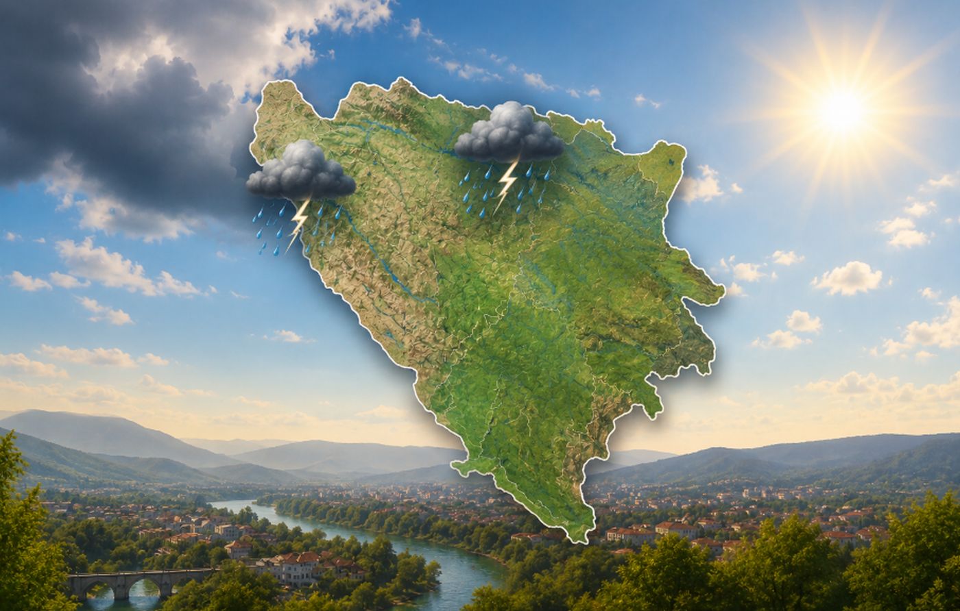 Pretežno sunčano i toplo, poslije podne mogući pljuskovi i grmljavina u dijelu BiH