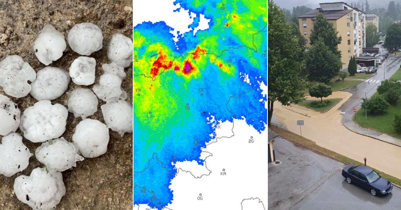 Nebo se spustilo: Snažno nevrijeme pogodilo Sloveniju, pao grad veličine oraha FOTO