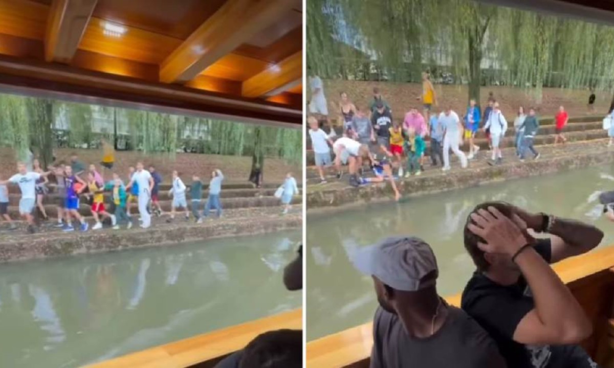 Luda scena u Ljubljani: Zbog dresa Lejkersa dječak skočio u rijeku, NBA zvijezde ostale u šoku! VIDEO