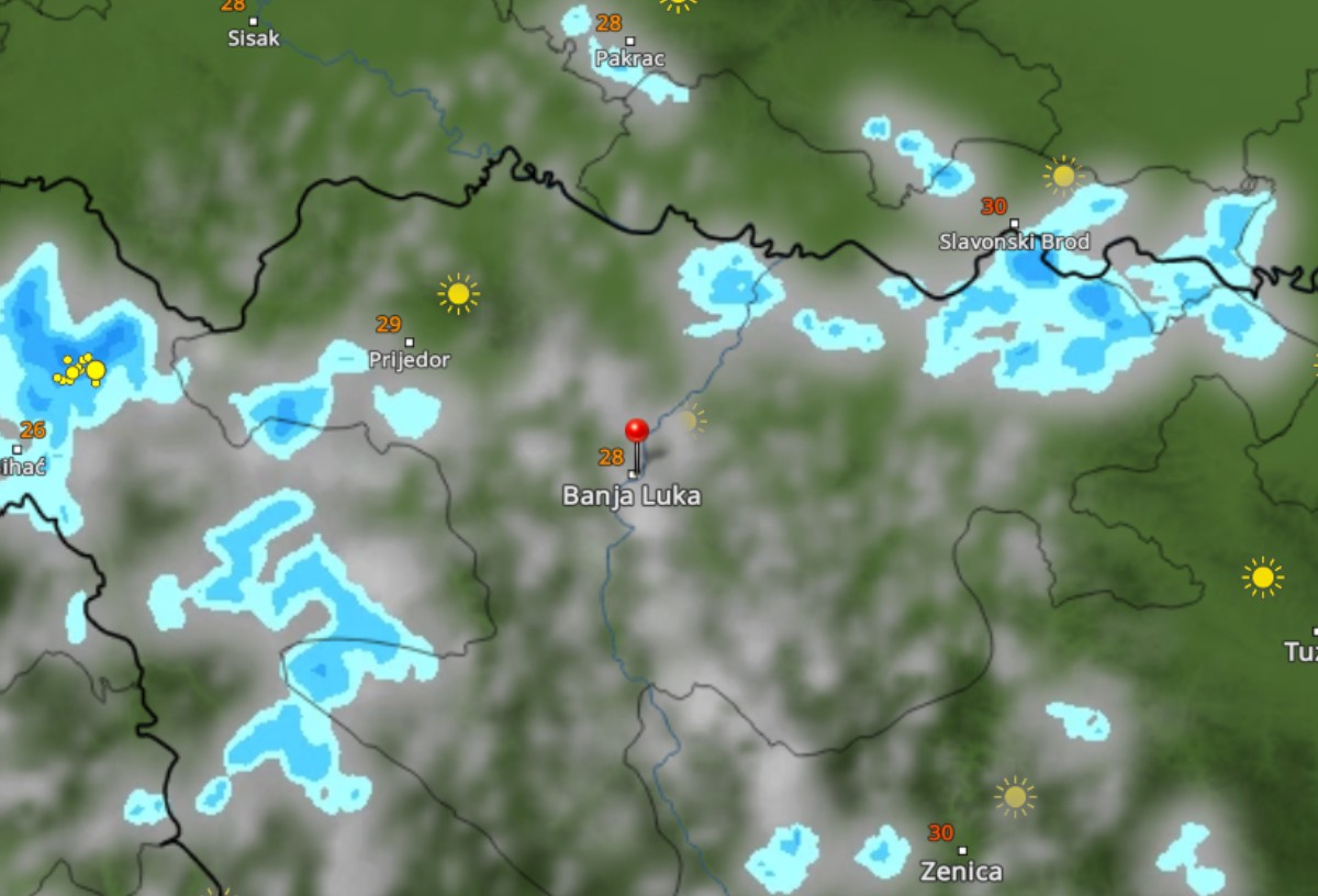 Meteo radar otkriva sve: Evo kada i u koje dijelove Srpske stiže kiša
