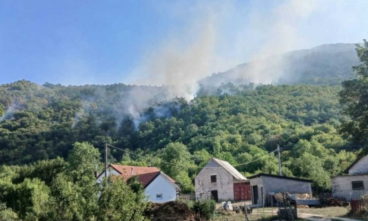 Požar priprijetio kućama u Humčanima: Vatrena stihija odbijena akcijom iz vazduha VIDEO