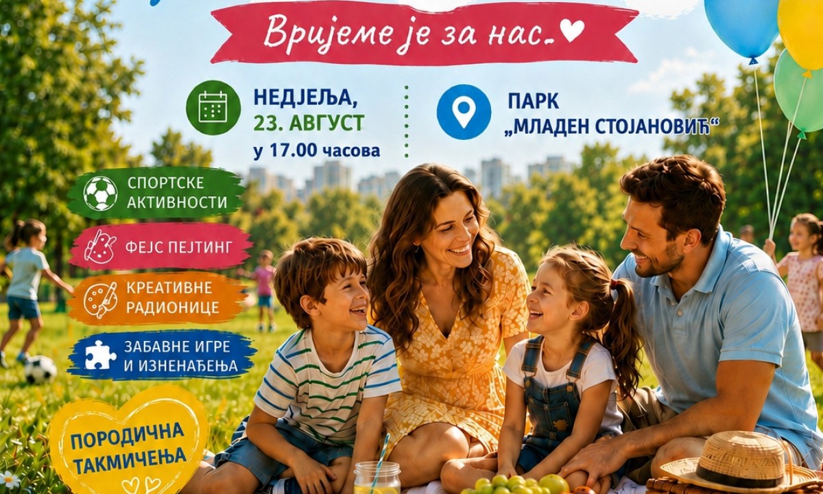 Ne propustite porodični dan u Parku Mladen Stojanović: Sport, kreativne radionice i takmičenja ove nedjelje