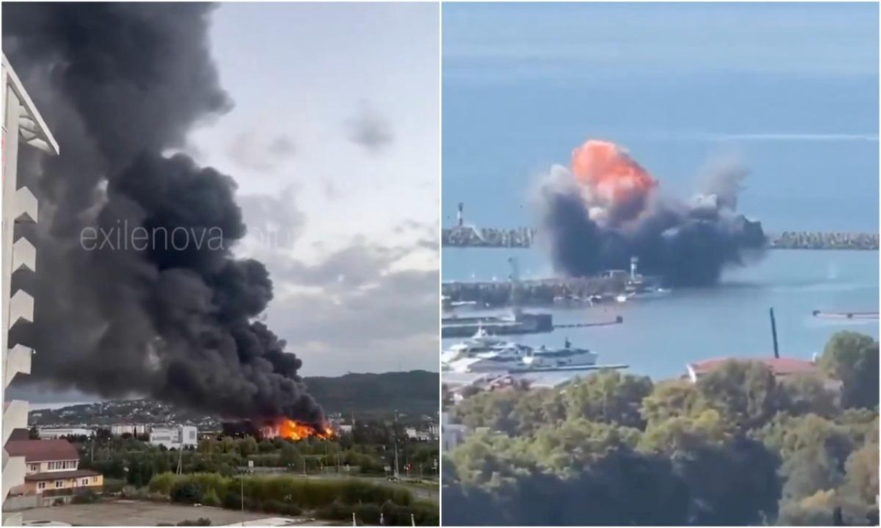 Ukrajinci žestoko napali Putinovo ljetovalište: Gori skladište nafte, pogođen poznati brod VIDEO