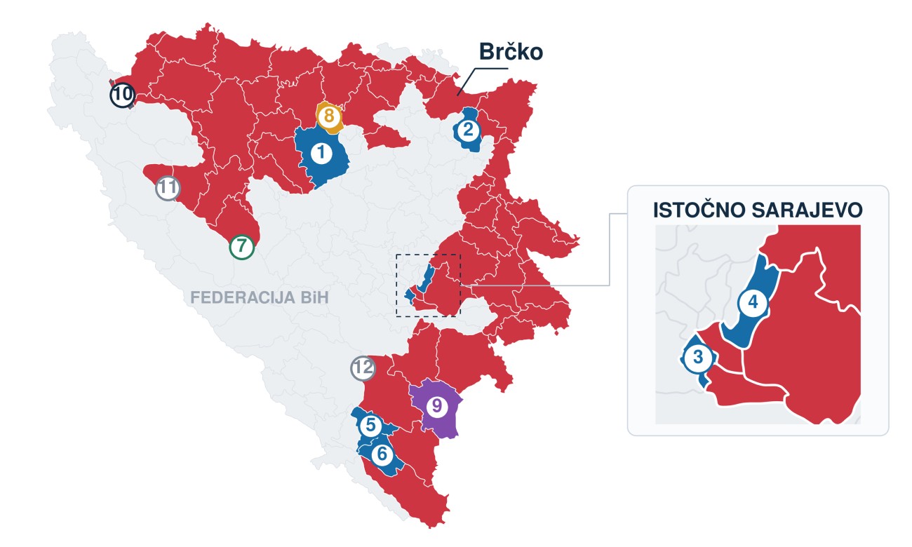 Ovo je prava slika pobjede SNSD-a: Pogledajte u koliko opština i gradova je trijumfovao FOTO