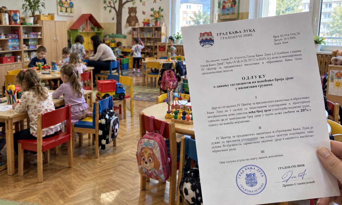 Odobrenje stiglo naknadno: Dodatna mjesta u banjalučkim vrtićima već bila popunjena