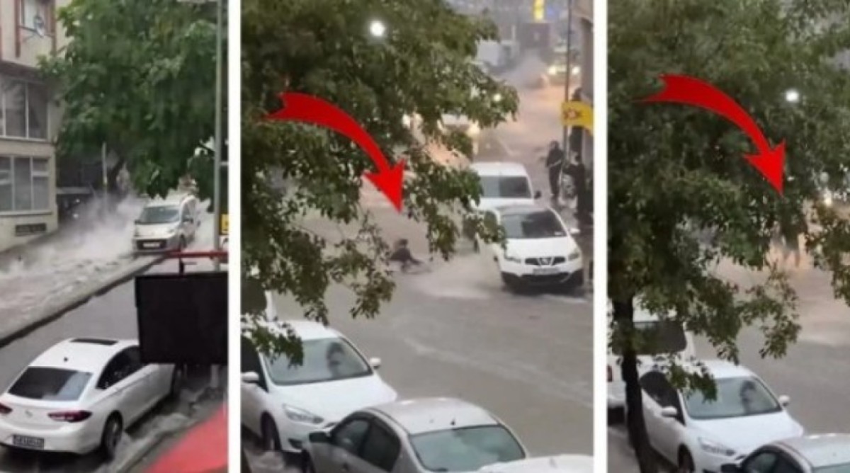 Ženu odnijela bujica nasred ulice! Dramatičan snimak borbe za život kruži mrežama VIDEO
